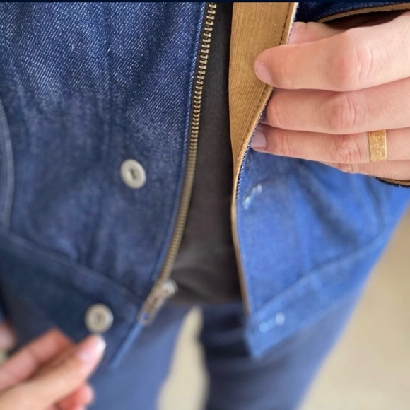 Iron & Resin Blue Denim Jacket with Tan Collar - Picture 6 of 10